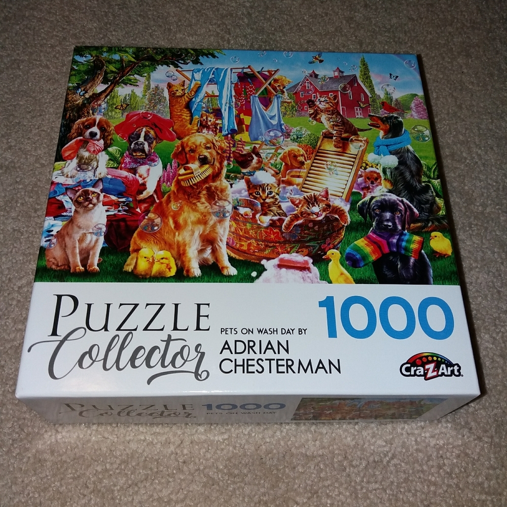 Cra-z-art Puzzle 1000 Pets on Wash Day 27×20" Used